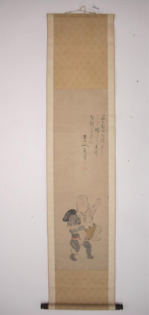 Japanese Scroll of Two Wrestling Gods (1 of 6)