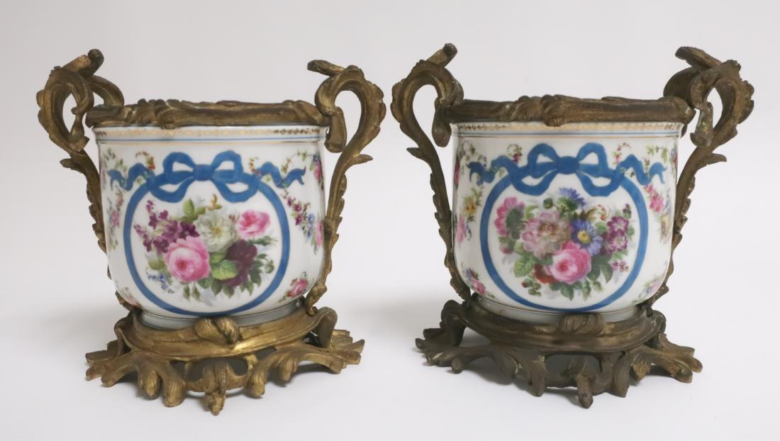 Pair of Sevres Style Porcelain Cache Pots (1 of 6)