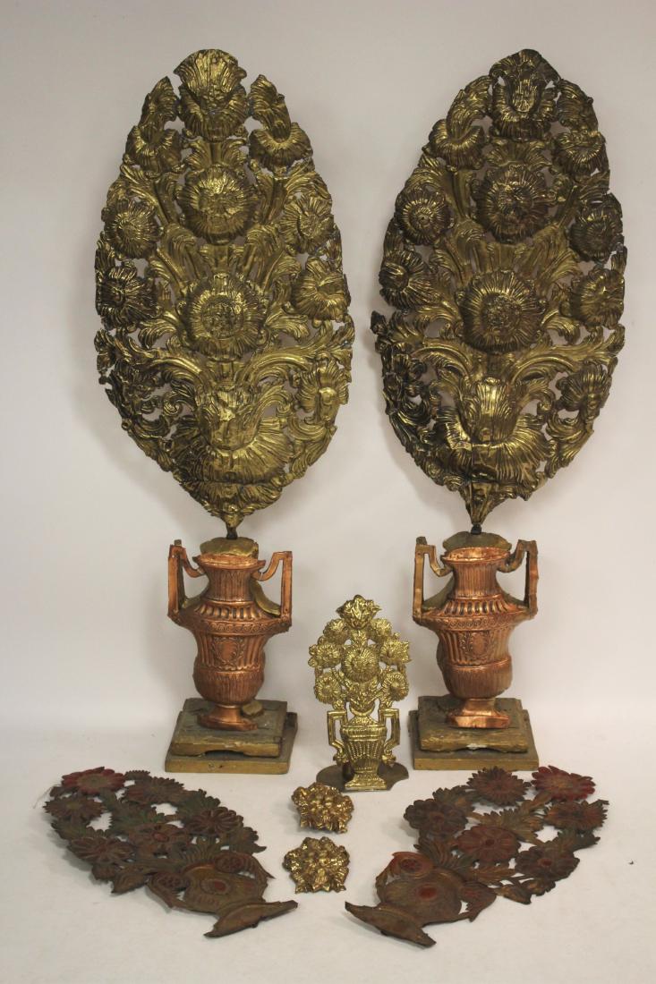 Floral and Urn Themed Repousse Brass, Copper Forms (1 of 7)