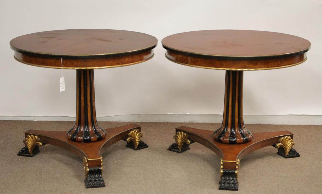 Pair of Regency Style Circular Pedestal Tables (1 of 7)