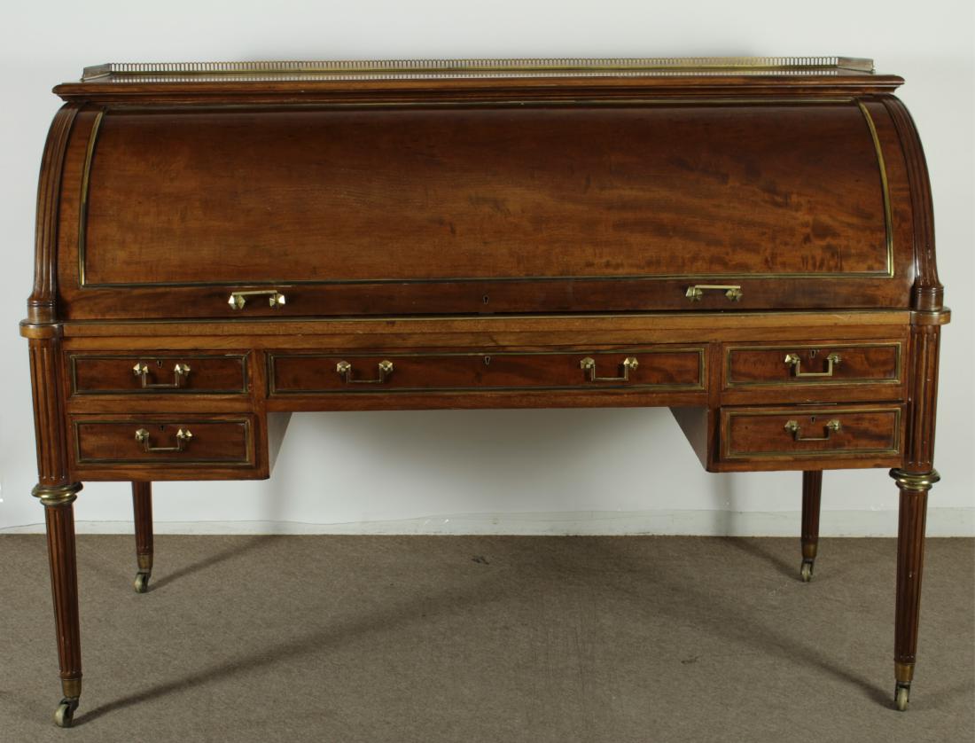 Louis XVI Style Mahogany Roll Top Desk (1 of 7)