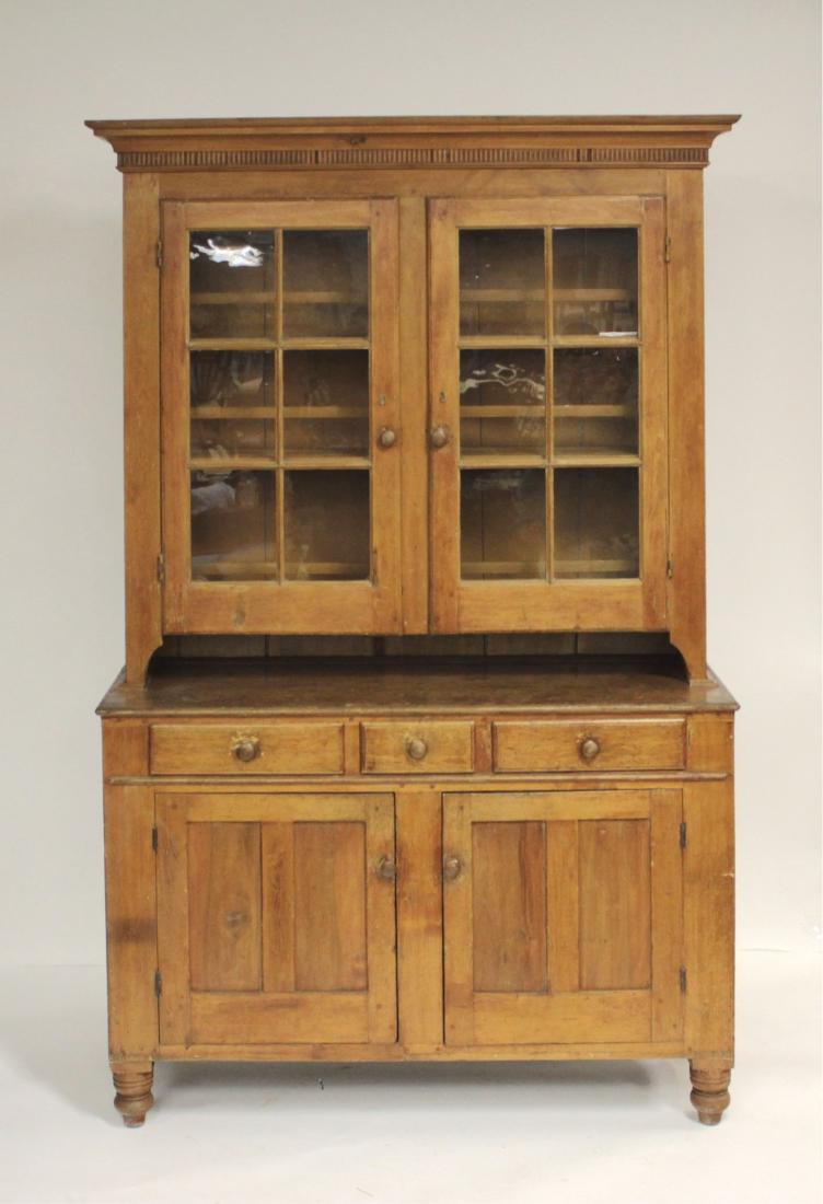 American Country Pine Step Back Cupboard (1 of 5)