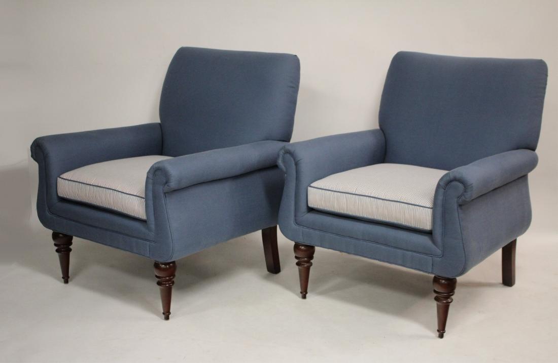 Pair of Upholstered Easy Chairs (1 of 4)