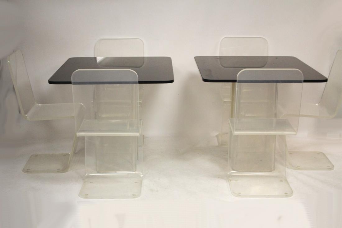 Lucite/Plexiglass 2 Tables & 6 Chairs (1 of 5)