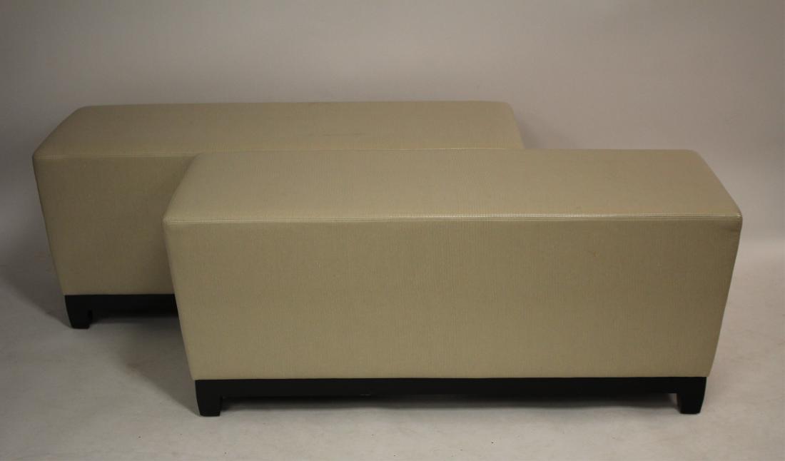 Pair A. Rudin Upholstered Benches, Embossed Vinyl (1 of 5)