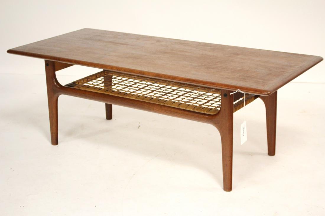 Trioh Danish Modern Teak Caned Cocktail Table (1 of 4)
