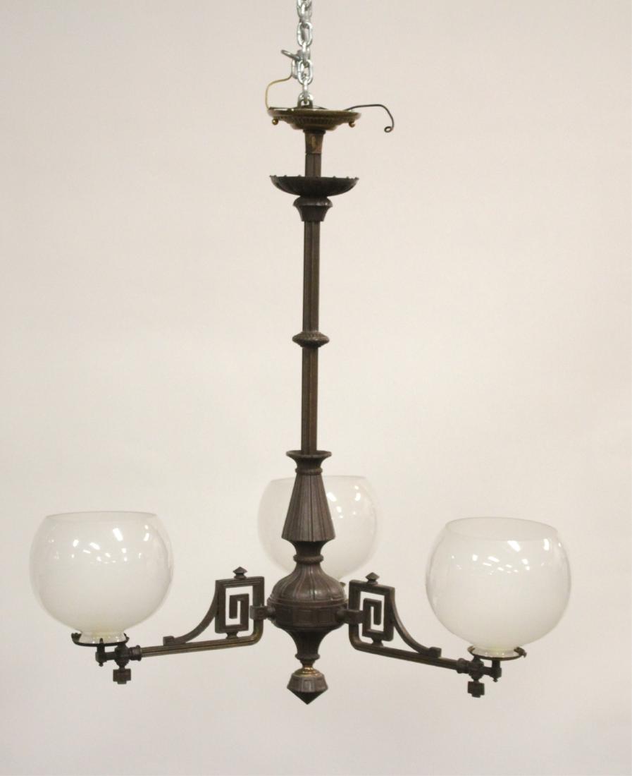 Arts & Crafts Style 3-Light Chandelier (1 of 4)