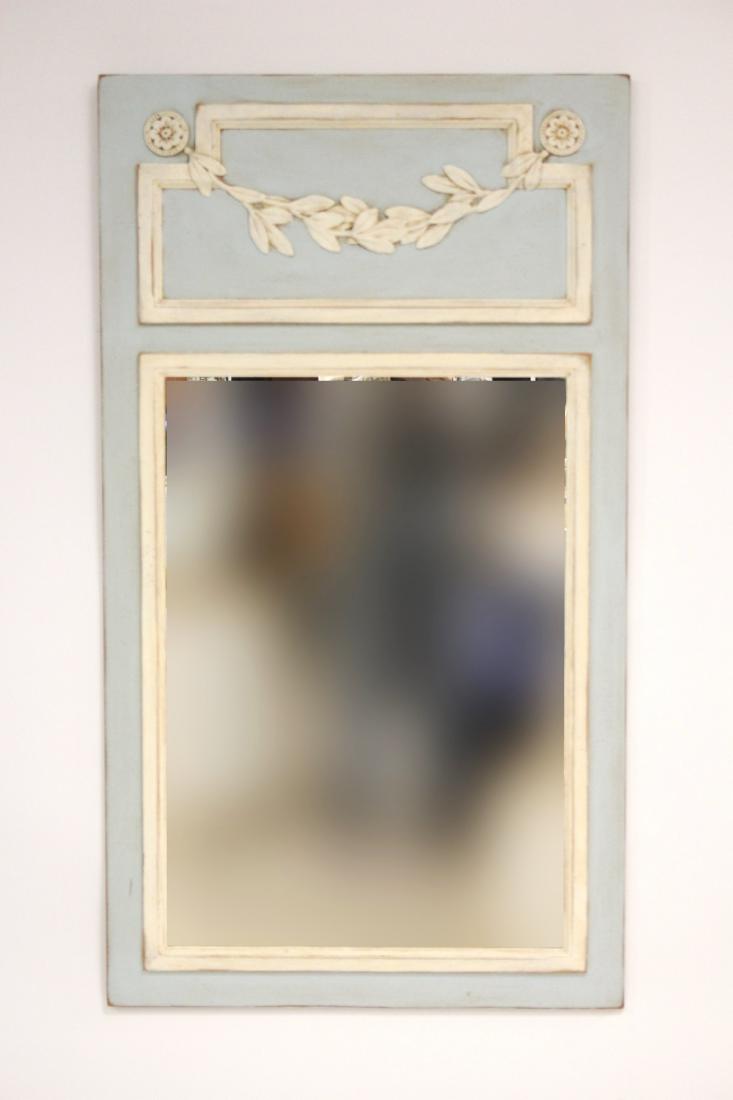 Painted Wooden French Trumeau Style Mirror (1 of 4)