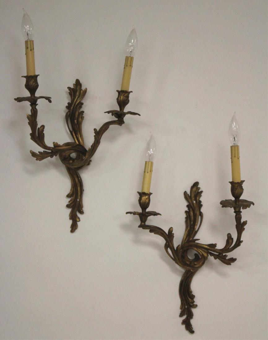 Pair of Rococo Gilt Bronze Wall Sconces (1 of 4)
