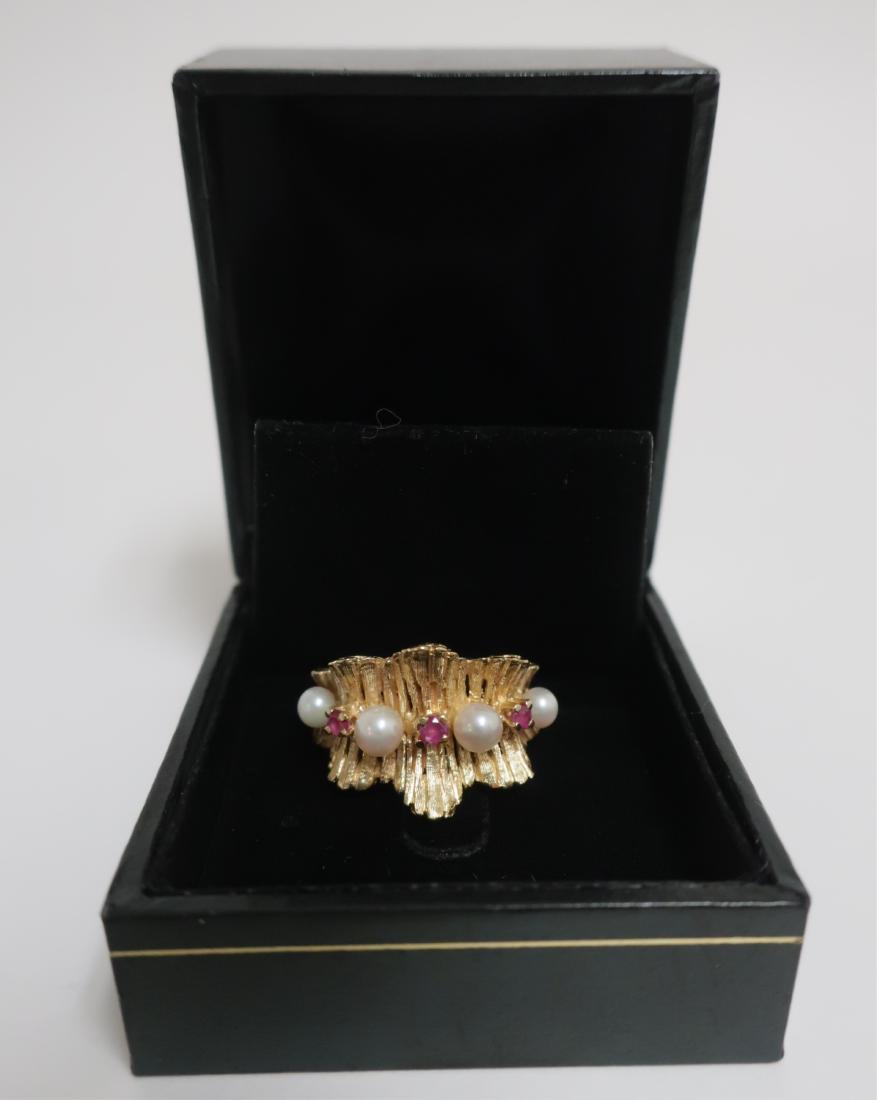 14K Gold, Ruby, & Pearl Ring (1 of 6)