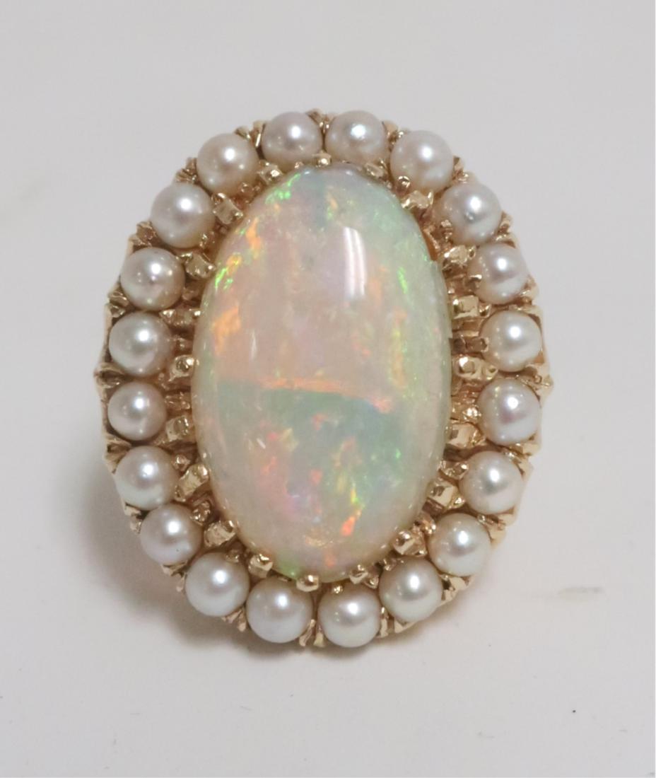 Large Fire Opal Cocktail Ring set in 14K (1 of 6)