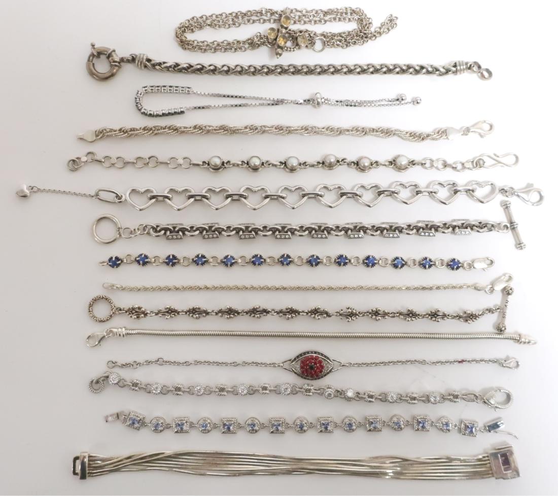 Group of 15 Sterling Silver Bracelets (1 of 4)