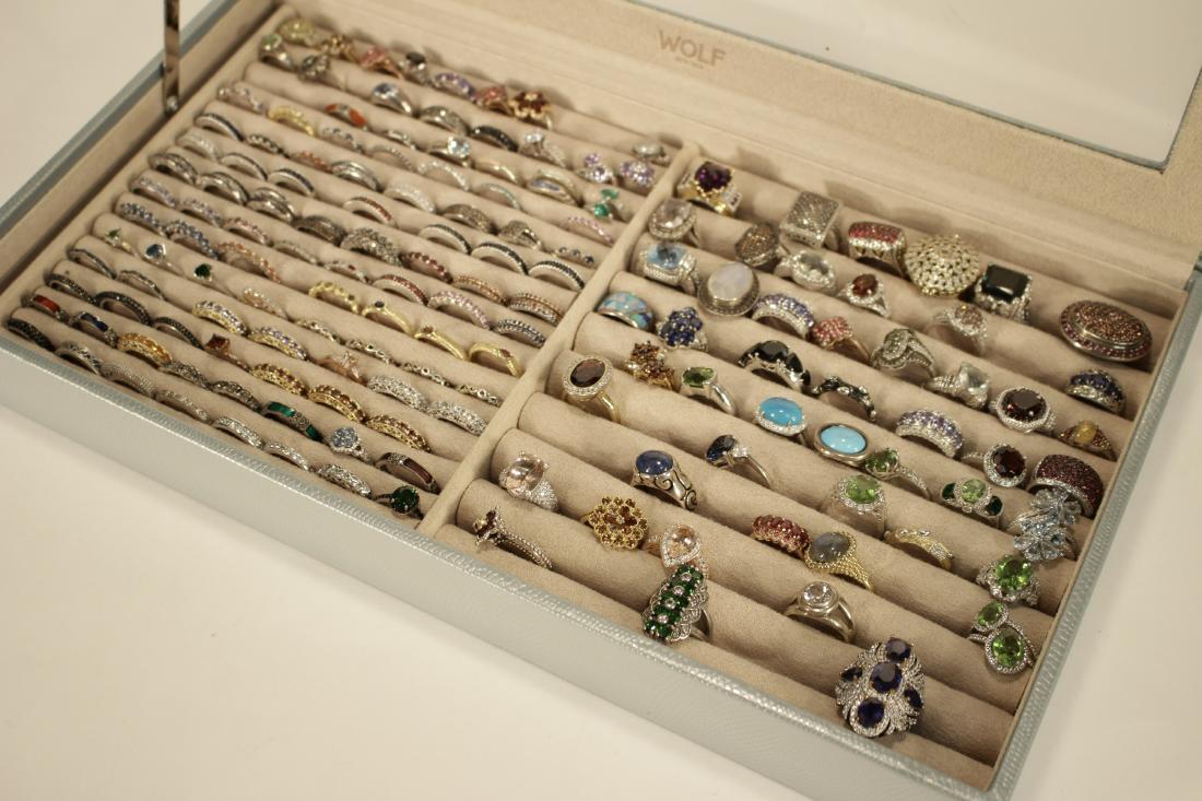 Large Lot of Sterling Costume Rings (1 of 6)