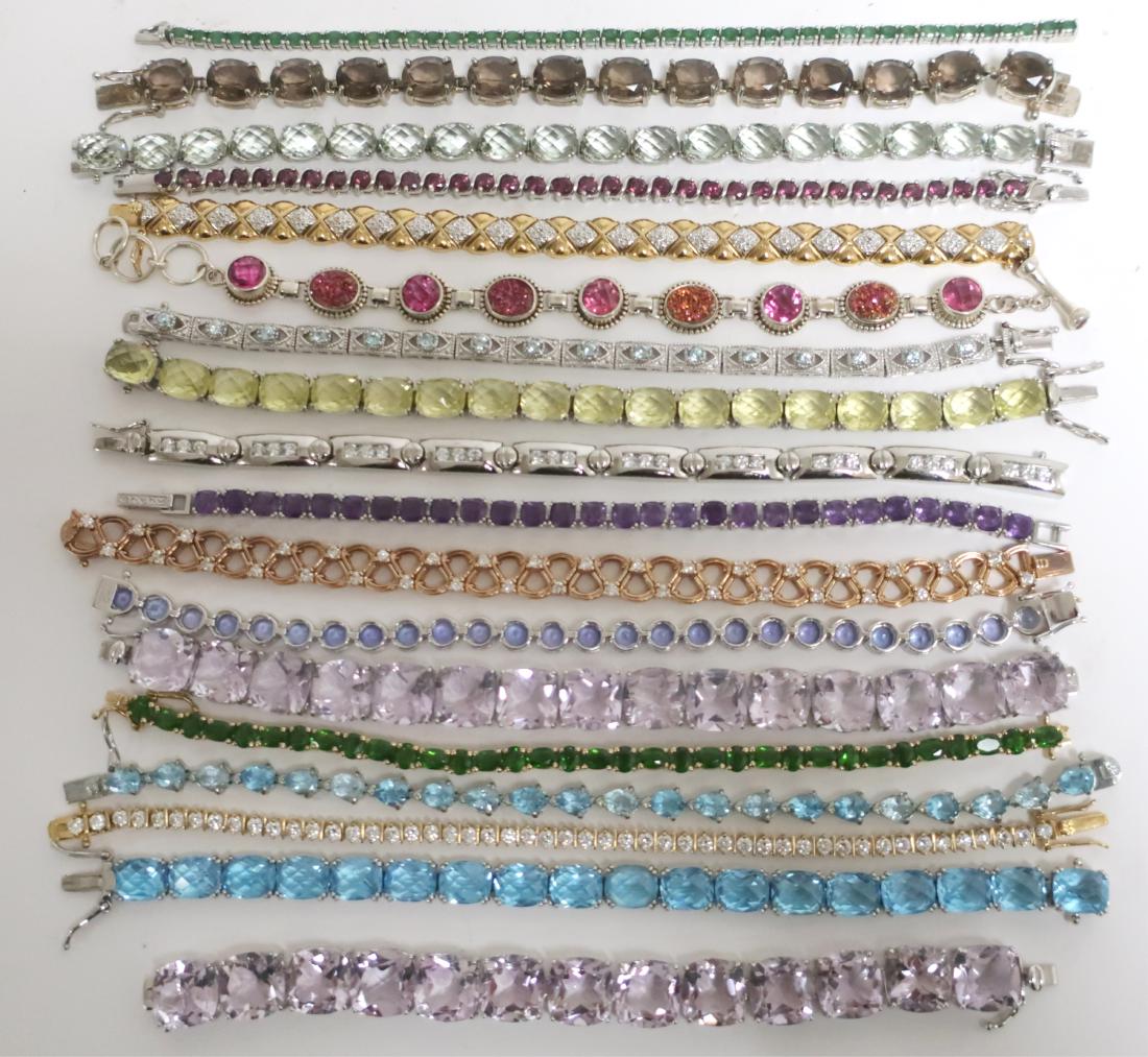 Group of 18 Sterling Silver Tennis Bracelets (1 of 4)