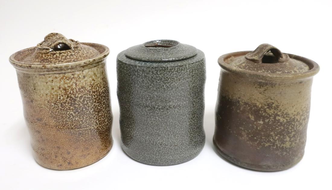 5 Covered Art Pottery Jars by Byron Temple (1 of 6)
