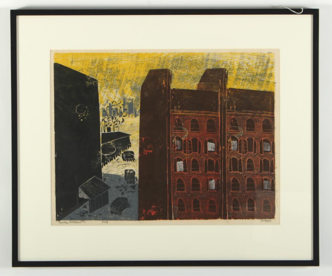 Antonio Frasconi, "Brooklyn Waterfront" Woodcut (1 of 4)