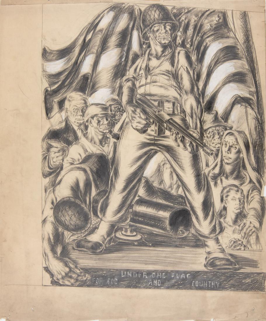 Shulkin 12 Orig. WWII/Propaganda Caricatures: Anatol Shulkin, American, born Russia, 1899 - 1961, 12 WWII or c,. 1950 Political Propaganda and Caricatures, Nazis, Hitler, One appears to be Thomas Dewey, Russian Soldiers, 3 versions of the Sinking