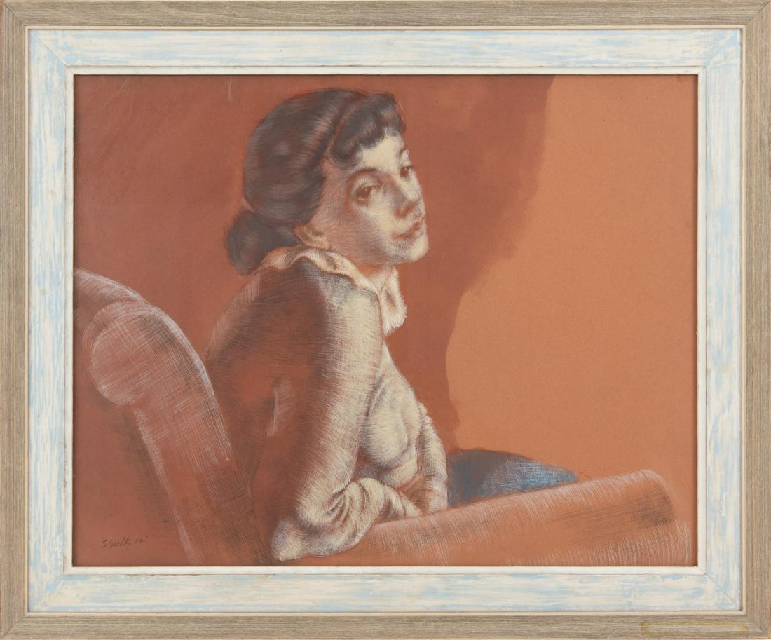 Shulkin Pensive Young Woman 6 Pastel and Sketches (1 of 9)