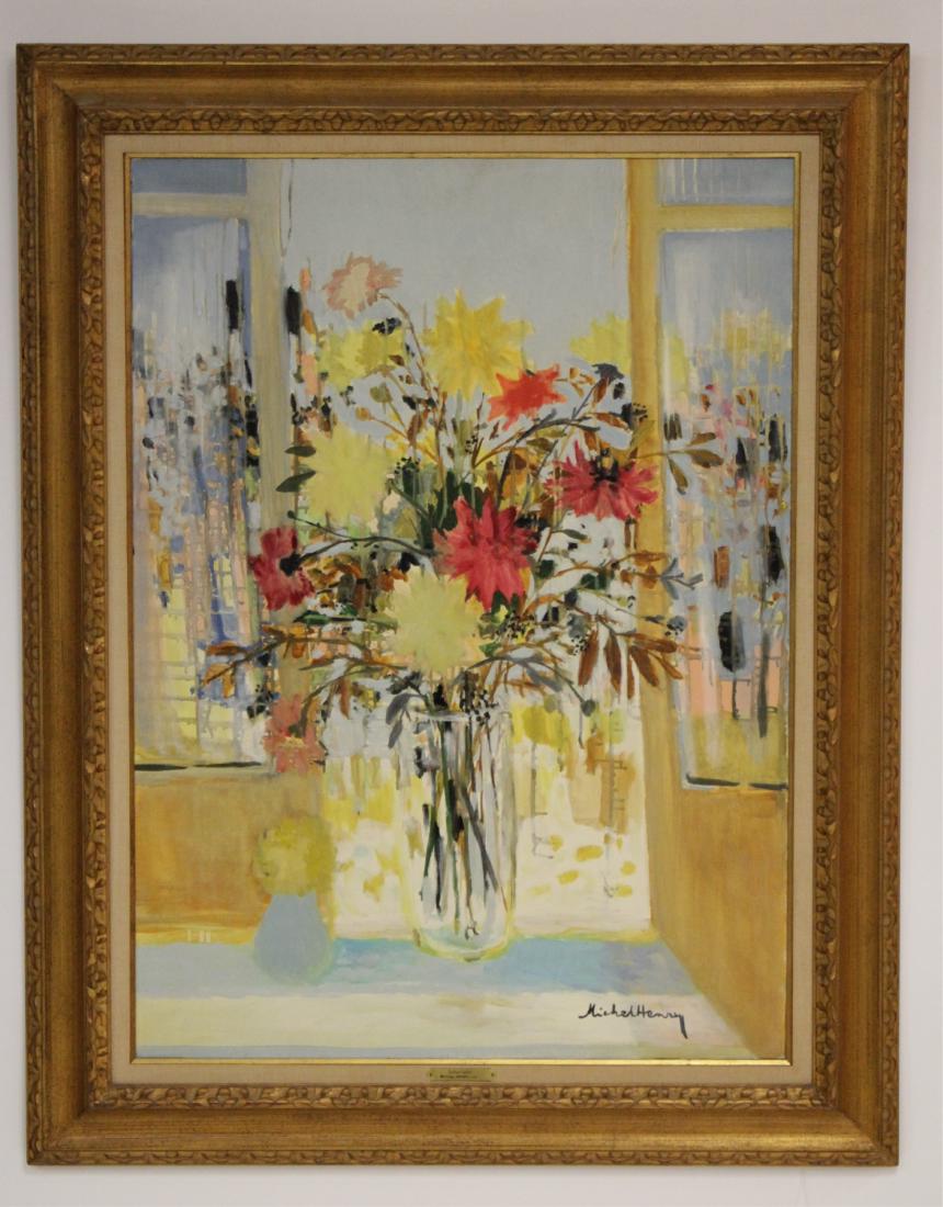 Michel Henry Fr 1928-2016, “Dahlias Cactus”, O/C (1 of 6)