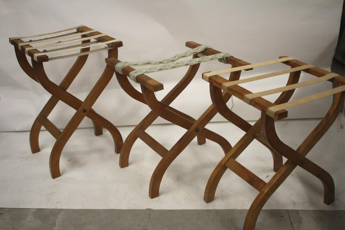 3 Folding Luggage Racks: Light Color Wood Tallest; 23 h by 16 l by 14 w. QWIND7060/3 WT