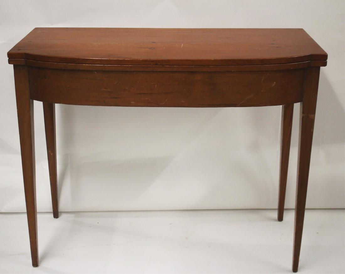 Pine Games Table: Bowed Front, Swing Leg 28.5 h by 36 l by 17.5 d QWIND7128 WT