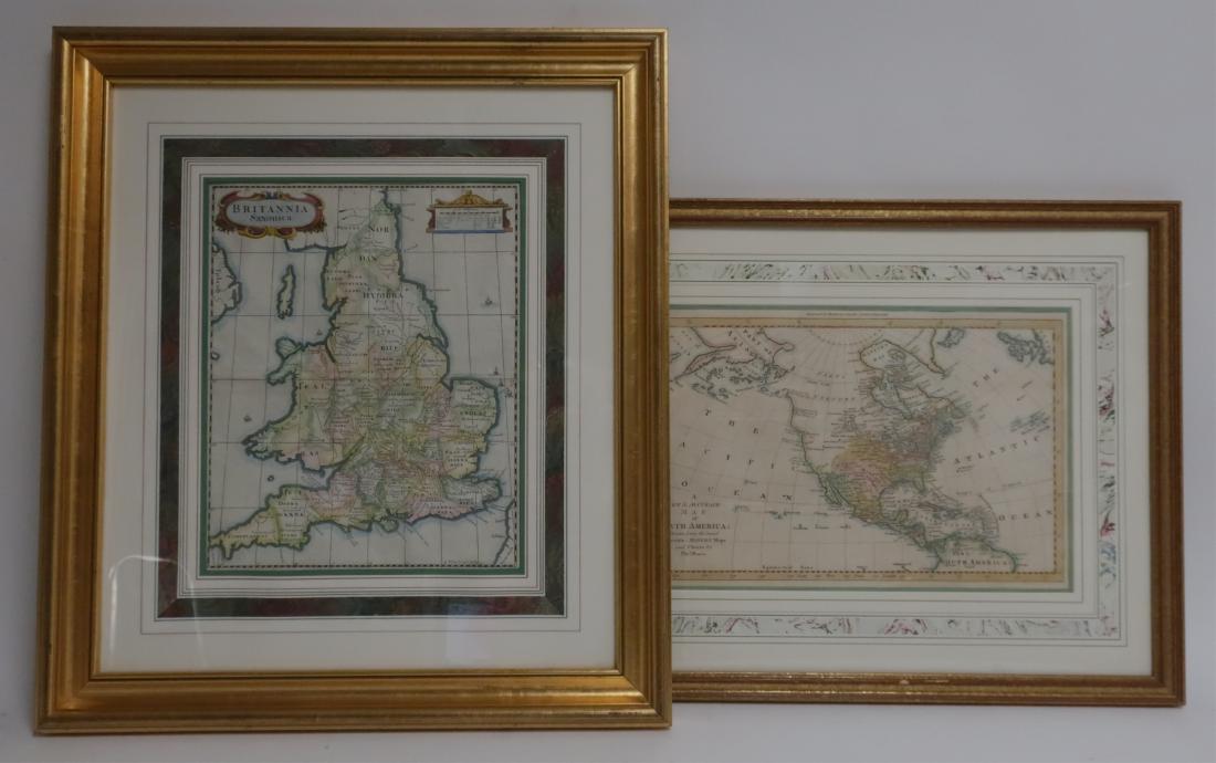 Brittania & North America Maps by Bowen & Morden: 2 framed maps, North America by Thomas Bowen and Robert Morden another of Brittania by Robert Morden,engraved by John Sturt 11 x 17, framed 19 1/2 x 26, 15 x 12 1/2, 26 1/2 x 24 1/2 CLAN7189/2 MM