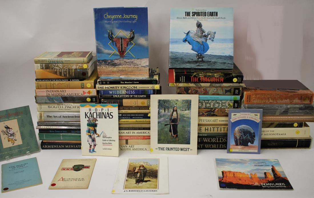 Books on Native Am Indians, ancient Civil, Eastern: Book collection of North American Indians, Middle East, Eastern India, ancient civilizations. Largest is: 15" x 18" ROCO7210/Lot GO