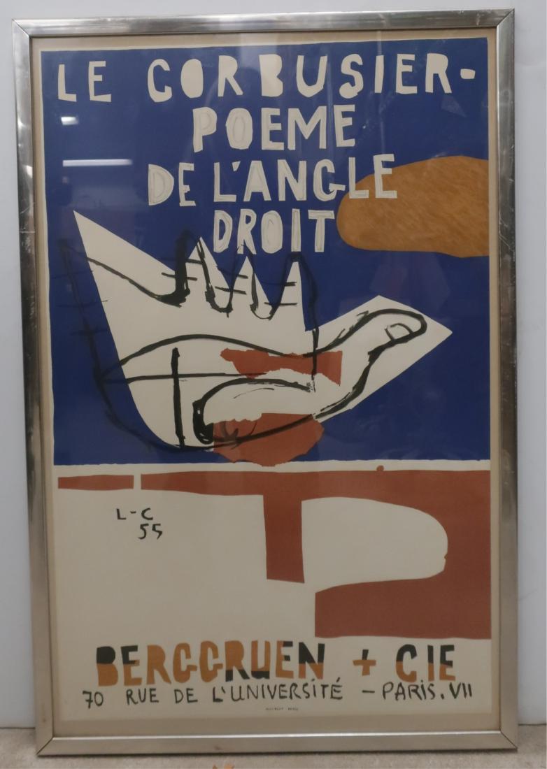 Le Corbusier Poeme De L'Angle Droit Poster: Cut down paper mounted to board. Framed. sight 24.25"H x 15.75 framed 26.5 x 17.5 KINZ7218 JP