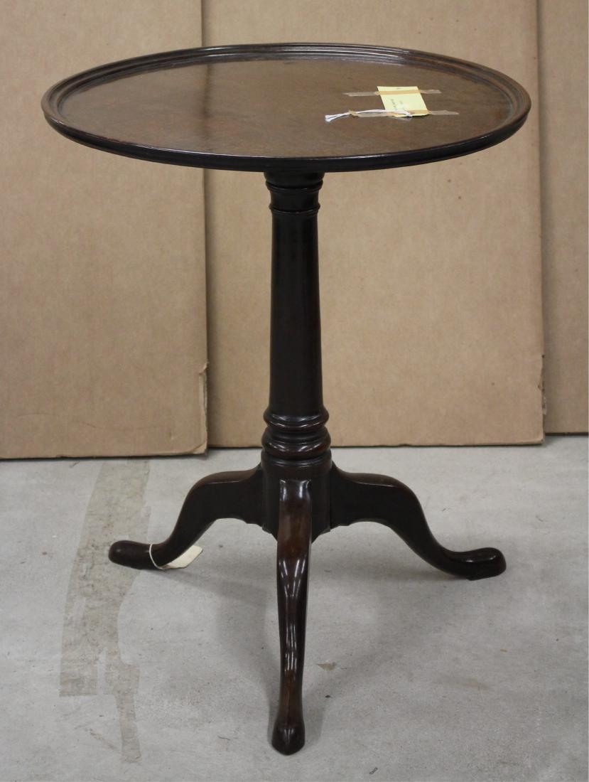 Georgian Tripod Tea Table, 19th c, Mahogany: 29 h by 24 dia ROCO7467 WT