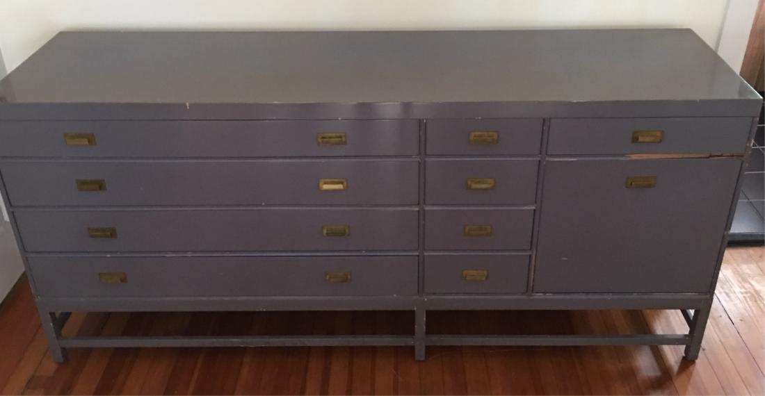 George Nelson Style Wood Painted Dresser,1956: Mid Century Modern George Nelson Style Wood Painted 9 Drawer Dresser, solid maple drawers, metal handles, underside of drawer stamped USP,1956 32 1/2"H x 72"L x 19 1/2"D MTZU7492 MM