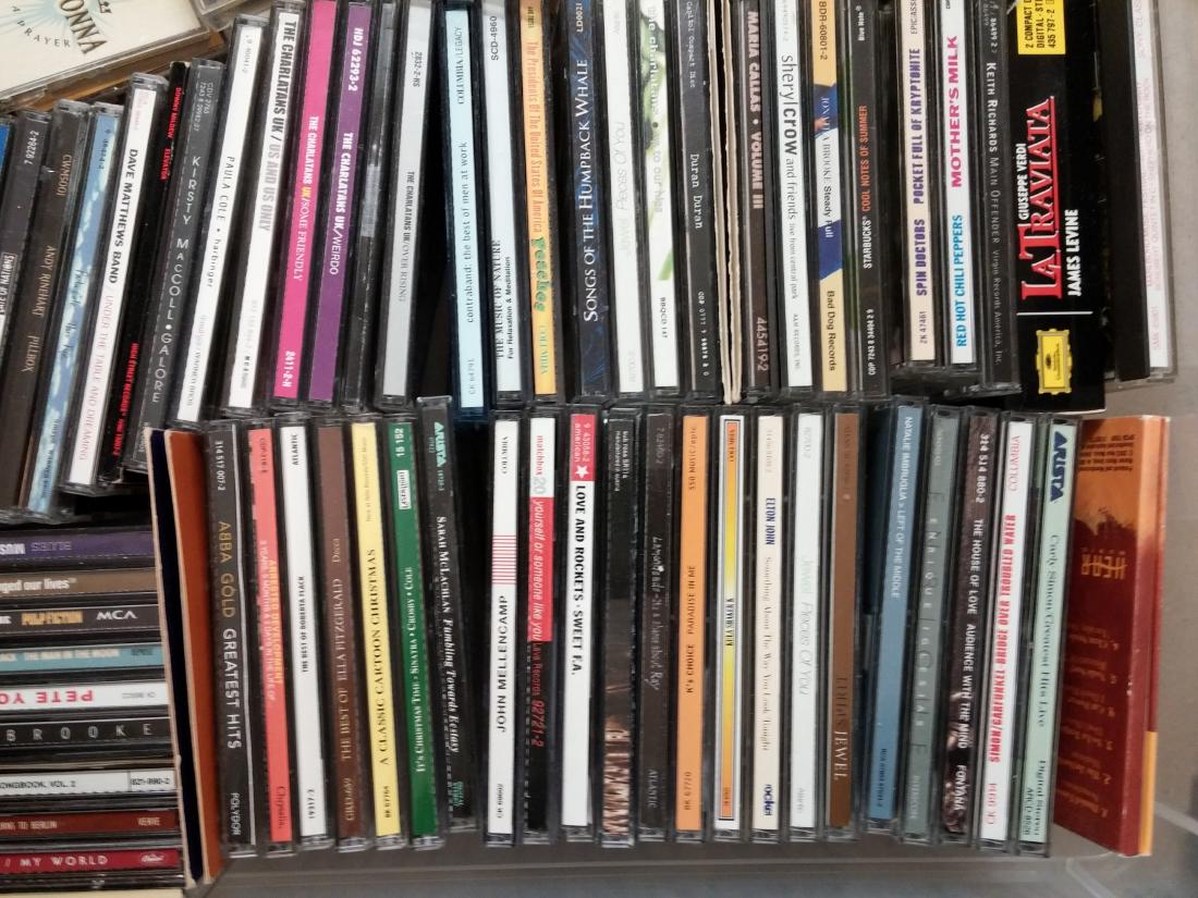 80's Indie, Pop, Cd's Cassettes,10 CD Racks: Lot of Approximately 80 CD's and 20 cassettes mostly 80's-90's New Wave, indie pop, alternative rock music, some classical and soundtracks along with 10 metal stacking CD storage racks holds 240 cd's 