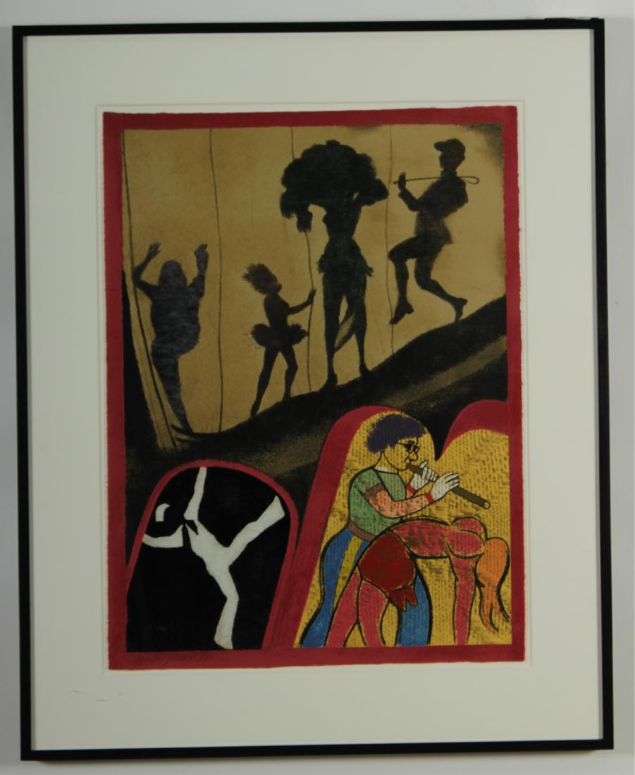 R B Kitaj, NY Performing Arts Center Litho, 1983: Ronald Brooks Kitaj (American 1932-2007). New York Performing Arts Center Lithograph. Signed lower left. Dated 1983, edition 103/250 29 x 22 Framed: 38.75 x 31.25 MTHM583 MM