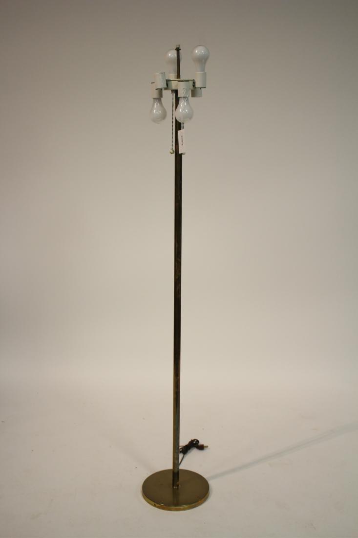 Midcentury Floor Lamp, Brass Plated Multi Sockets: stamped S2 with a P inside a diamond beneath 64" H Property from the estate of Philip Roth. Philip Roth was born in Newark New Jersey on 19 March, 1933. The second child of second-generation Americans