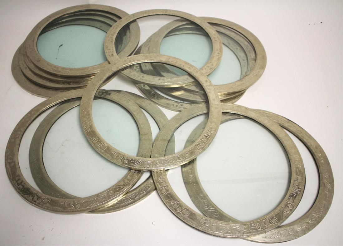 12 Middle Eastern Chargers: 12 Middle Eastern Chargers, Glass Inserts. 13" diameter (MTKI8689/12)(wt)