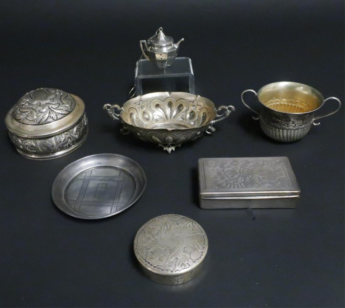 Two English Silver Salvers: George III by William Peaston, London 1753, scroll feet. Victorian by Maxfield & Sons, London 1898, inscribed. 31 ozt. 9" and 10" diameter Property from the Estate of Rosalie Coe Weir (ROCO8112/2)(WT)