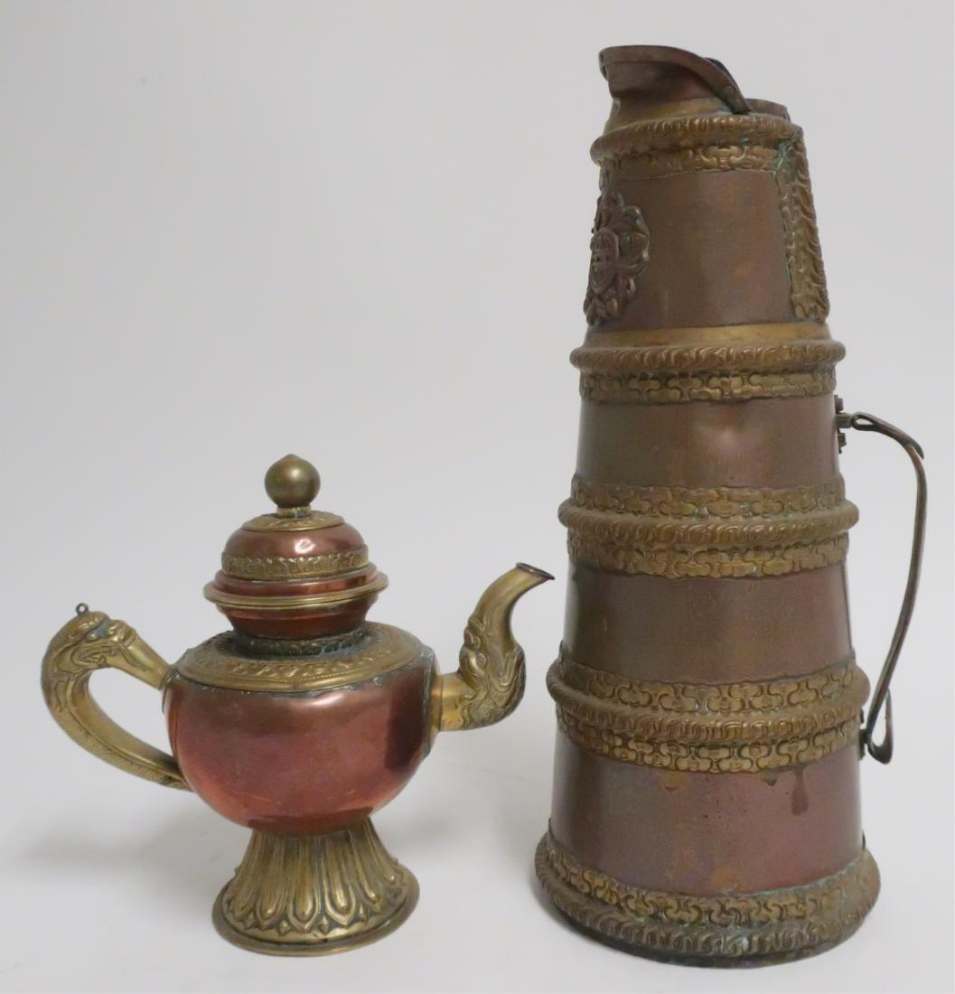 "Duke of Mongolia" Two Brass and Copper Vessels: A brass and copper teapot and a coal shuttle owned by Frans August Larson, April 2, 1870 – December 19, 1957, "The Duke of Mongolia", please see his Wikipedia biography for more details about his ex