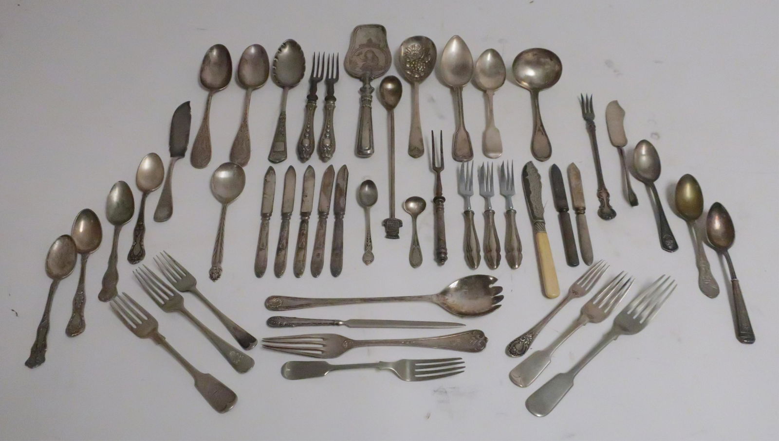 Group Silverplate Flatware & few .800 silver blade (1 of 1)