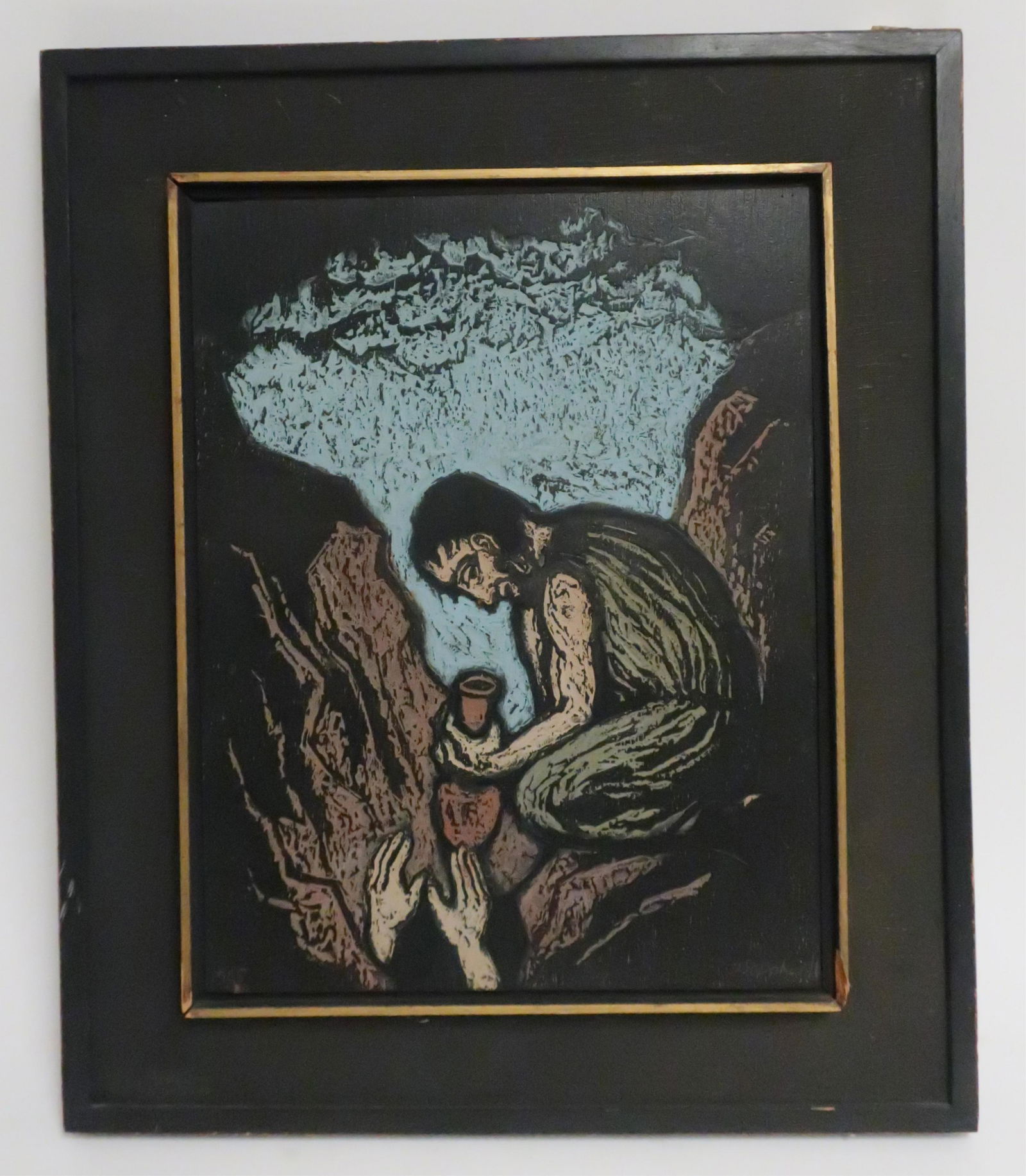 Jacob Steinhardt Carved & Painted Wood Panel (1 of 6)