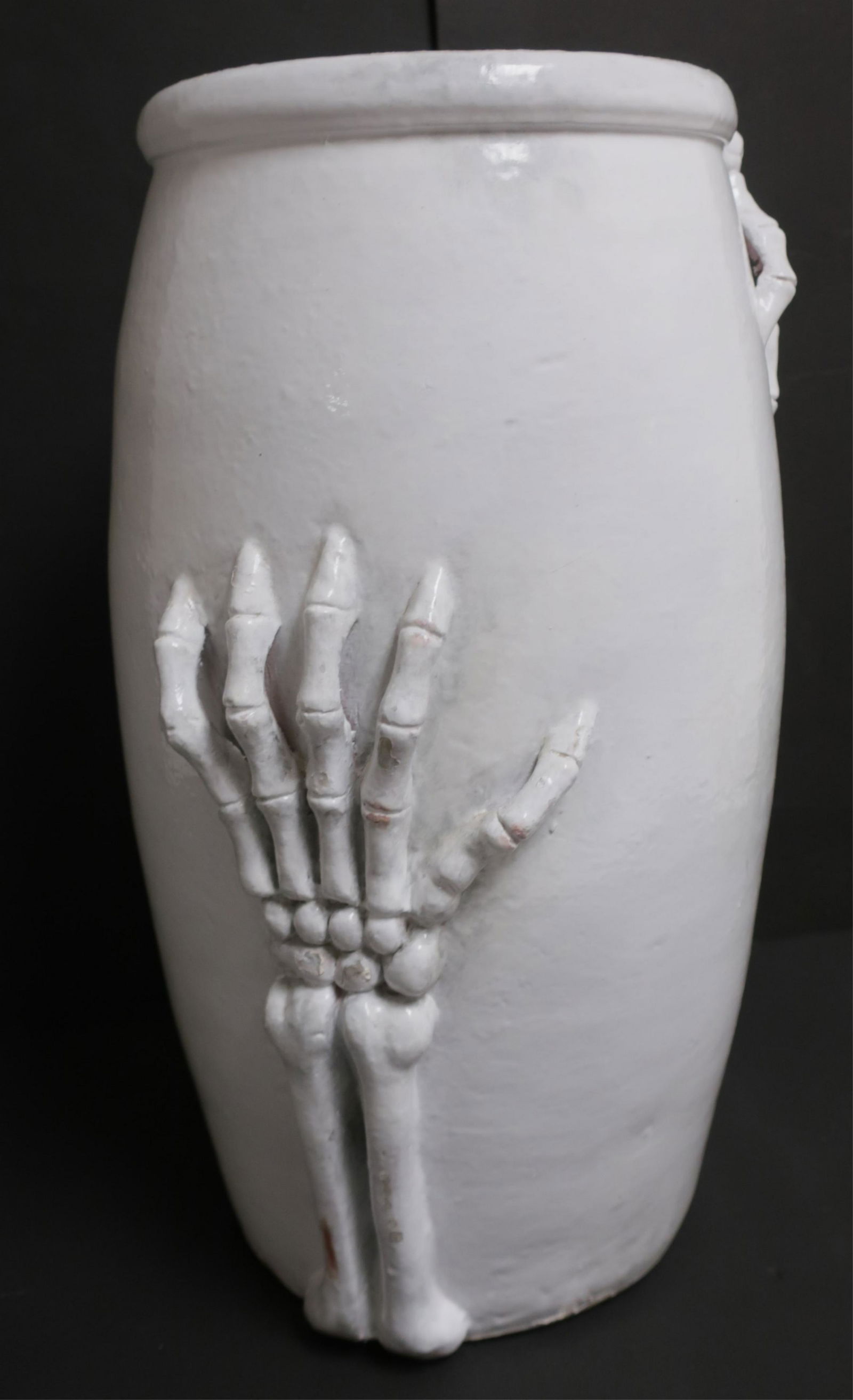 Contemporary Pottery Vase w/ Skeleton Hands (1 of 2)