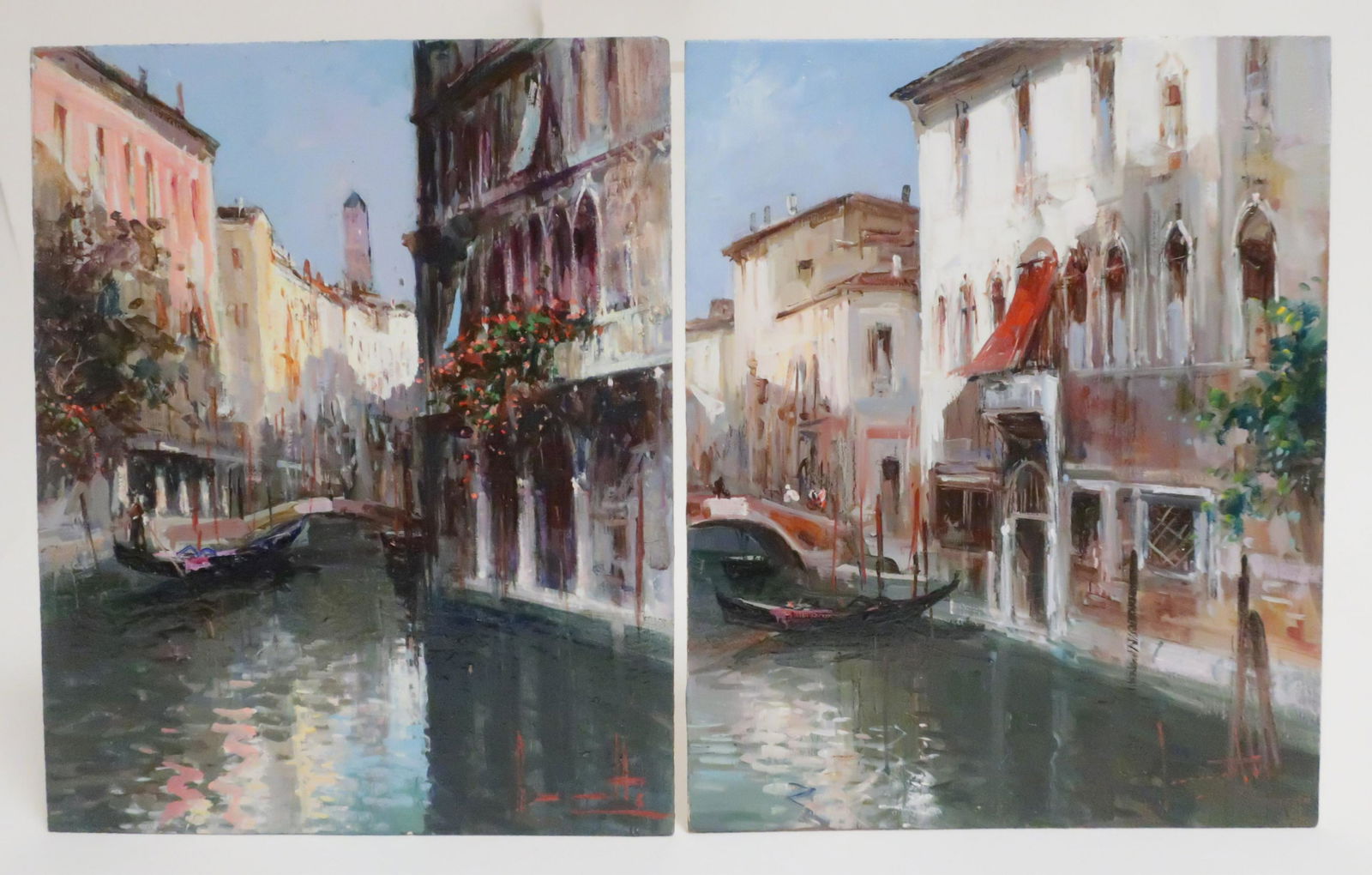 Claudio Simonetti, 20th C., 2 Venice Awnings,O/B (1 of 2)