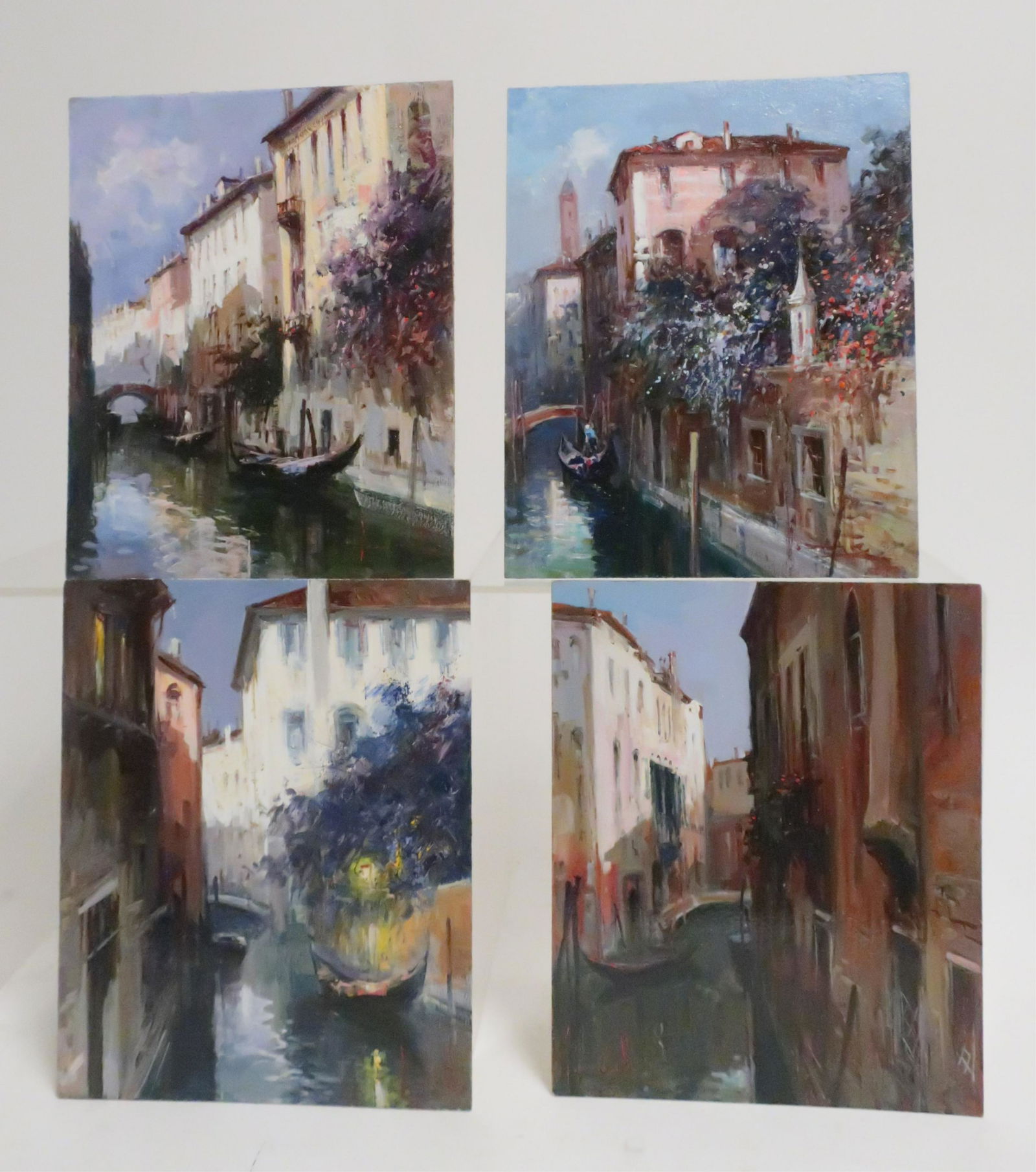 Claudio Simonetti, 20th C., Venetian Flowers, O/B (1 of 2)