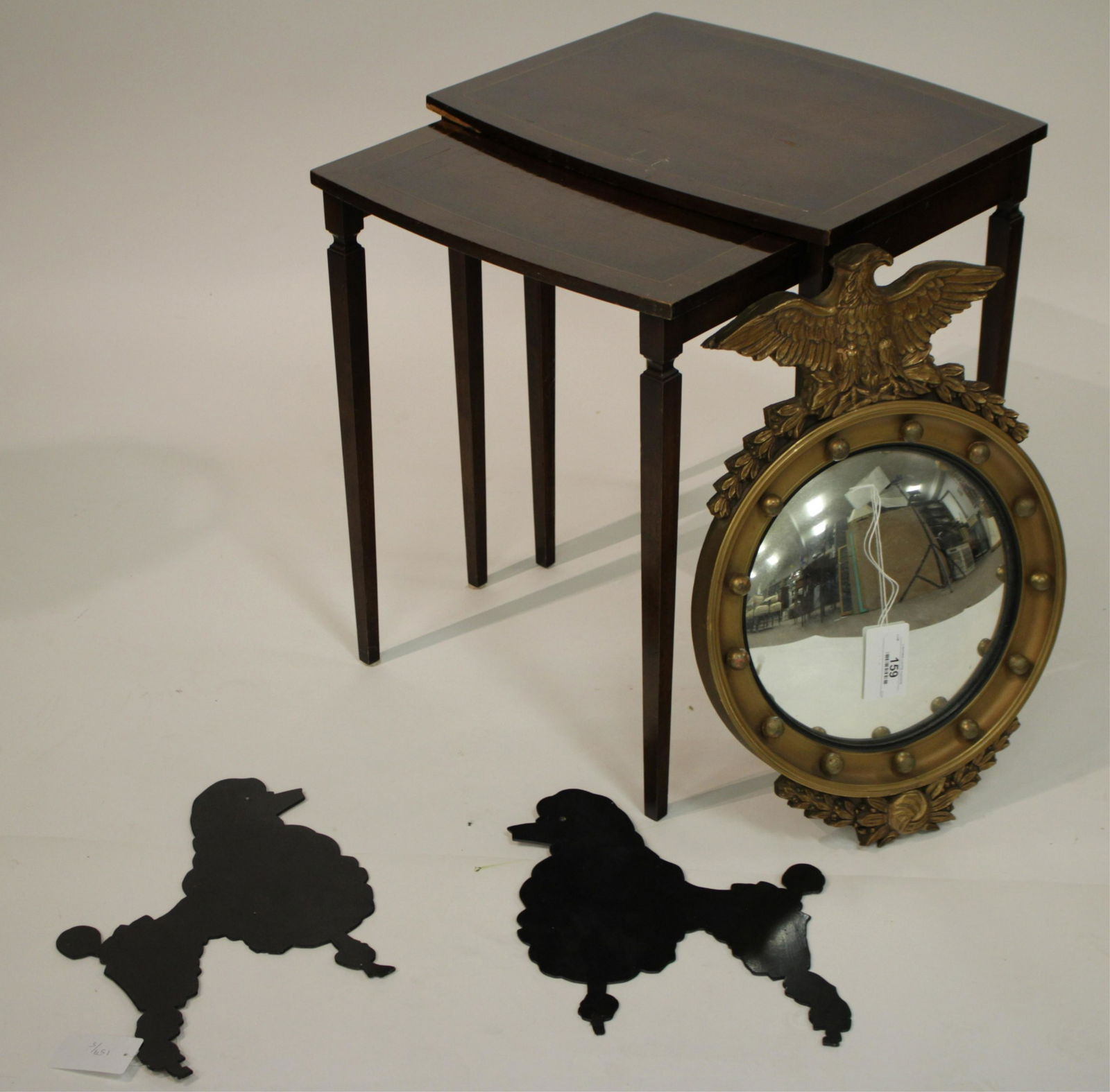 Eagle Mirror, 2 nesting Tables, 2 poodle plaques (1 of 4)