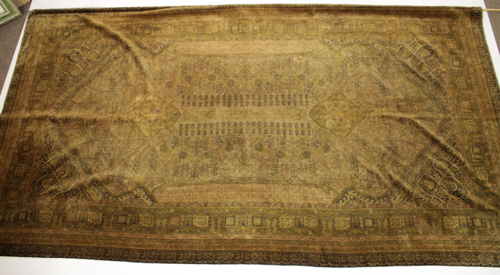 Velour Tapestry in Persian Rug Design, Dark Brown (1 of 3)