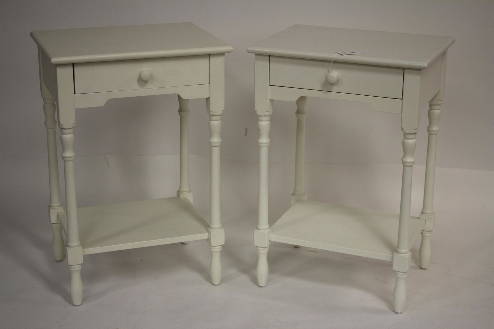Pr. White Painted Wood Bedside Stands (1 of 3)
