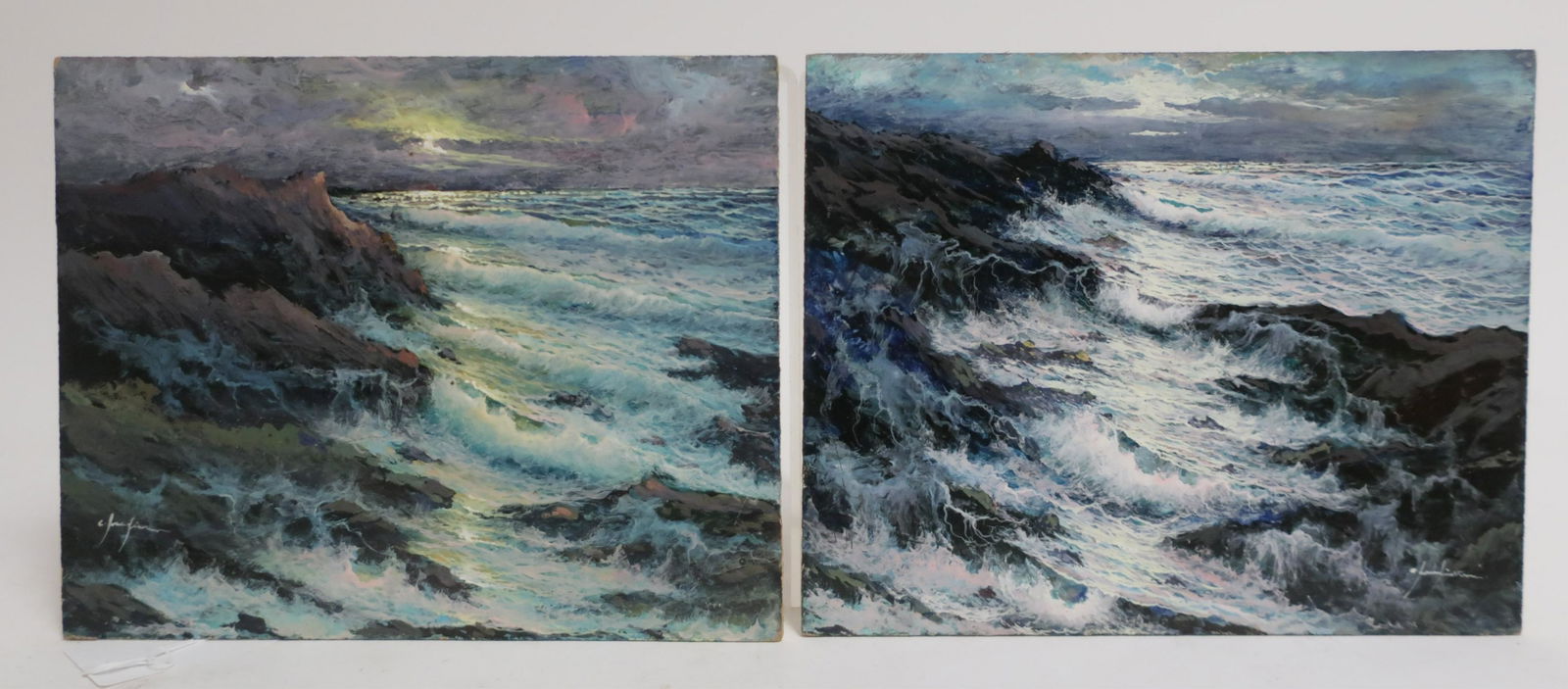 C. Sangiovanni, 20th C., 2 Seascapes, O/B (1 of 1)