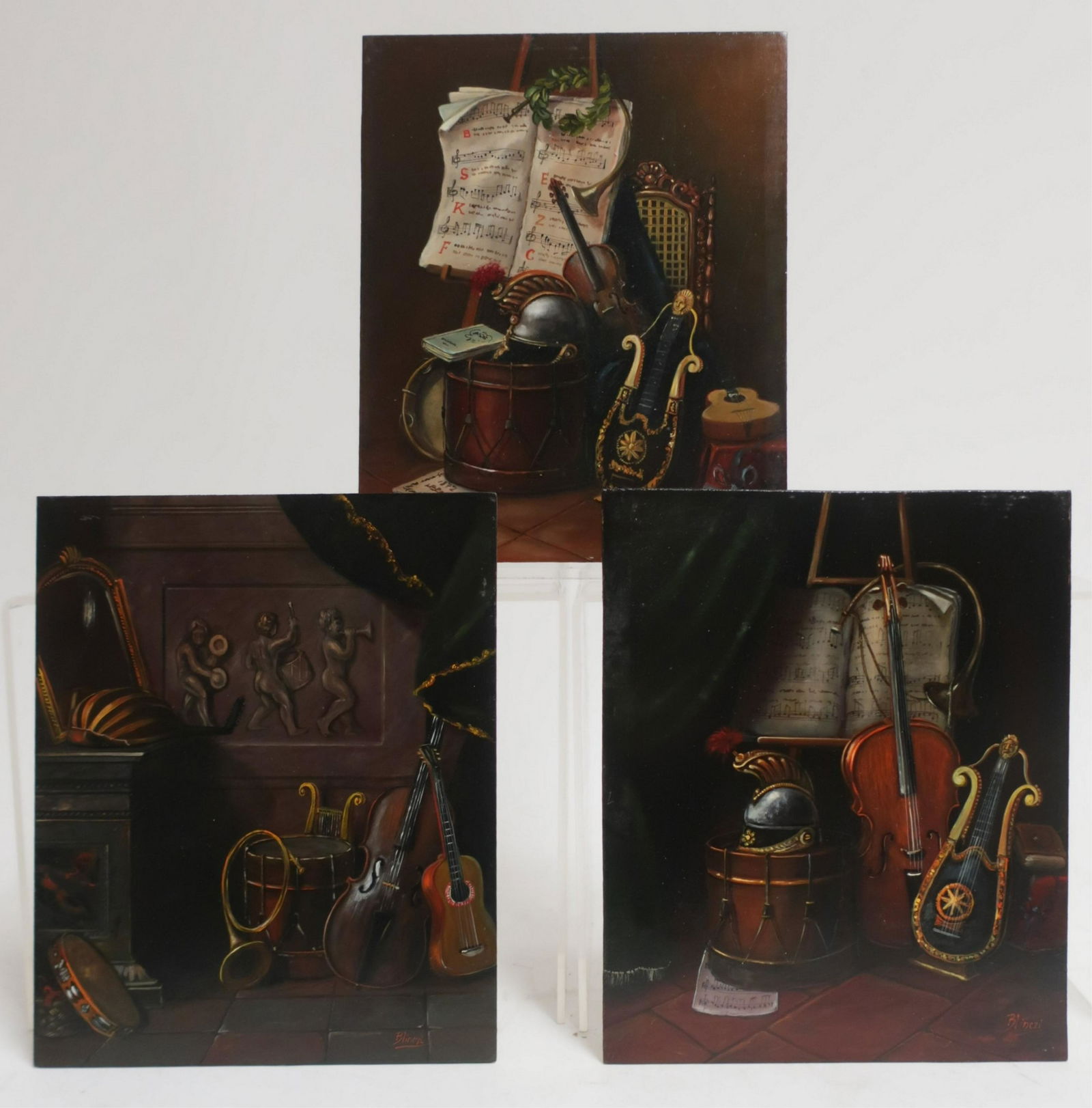 Bela Blinczinger, 3 Still Life of Drums, O/B (1 of 2)