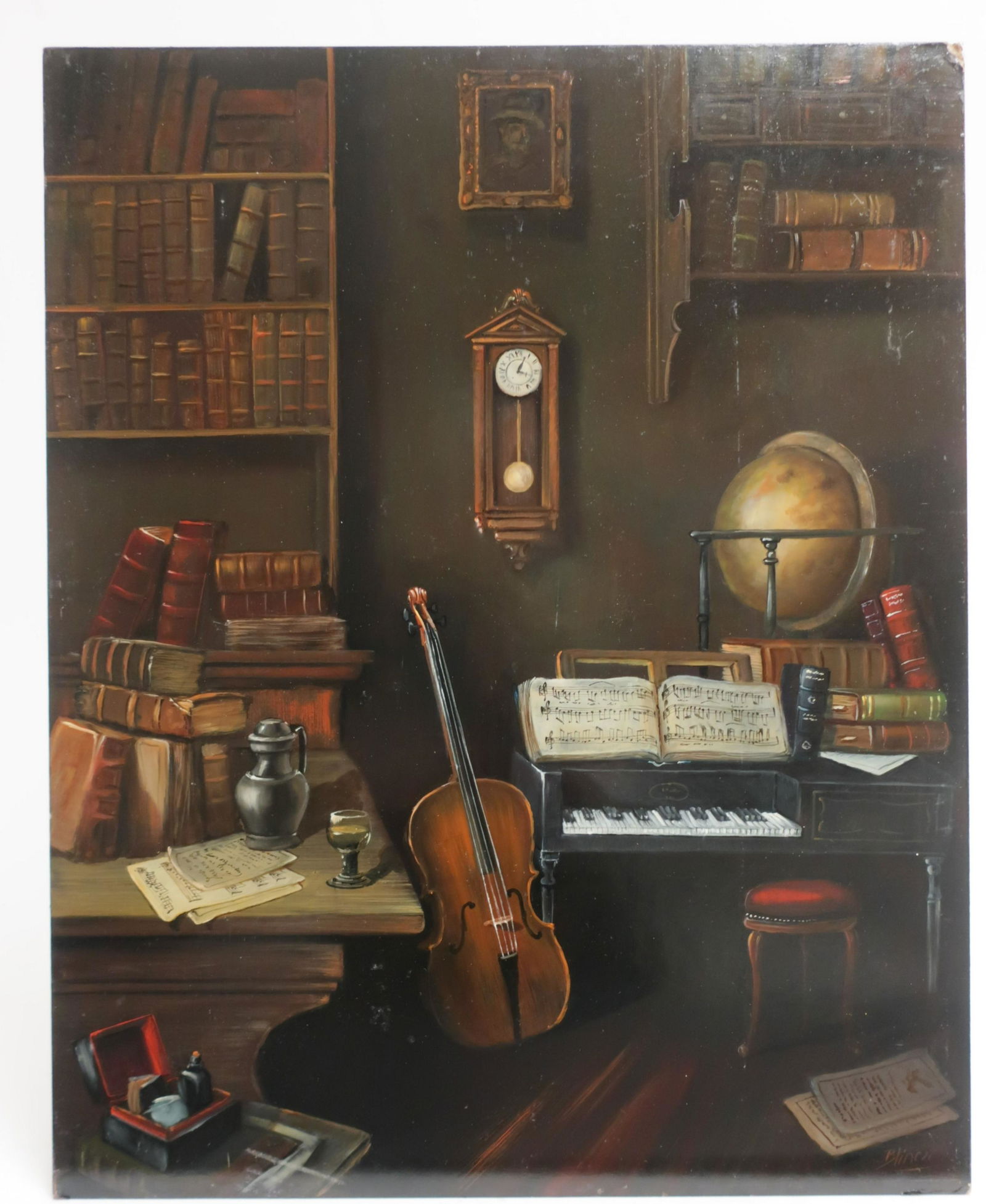 Bela Blinczinger, Piano Clock Interior,O/B (1 of 2)