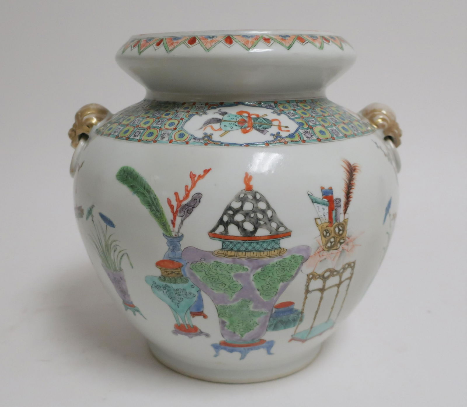 Chinese Porcelain Famille Verte Jar Shaped Vase (1 of 3)