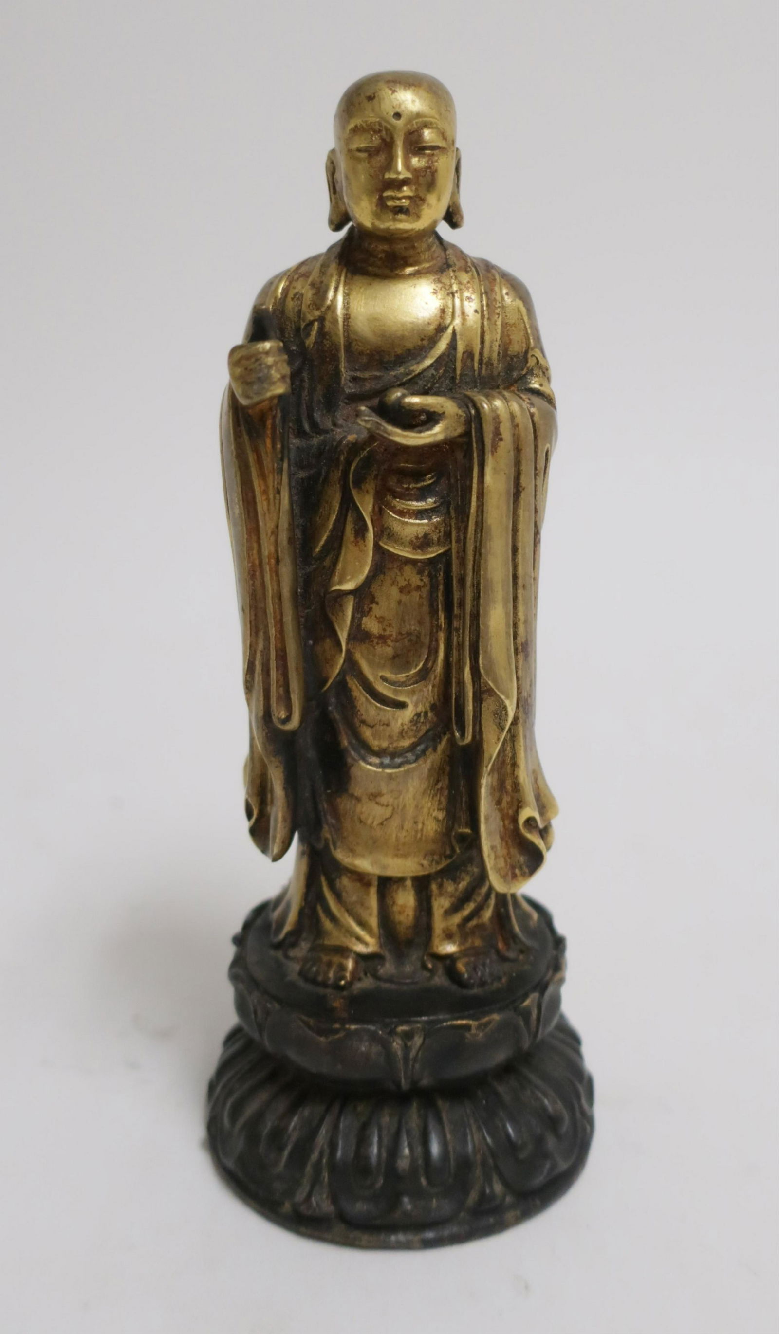 Sino Tibetan Parcel Gilt Bronze Standing Buddha (1 of 3)