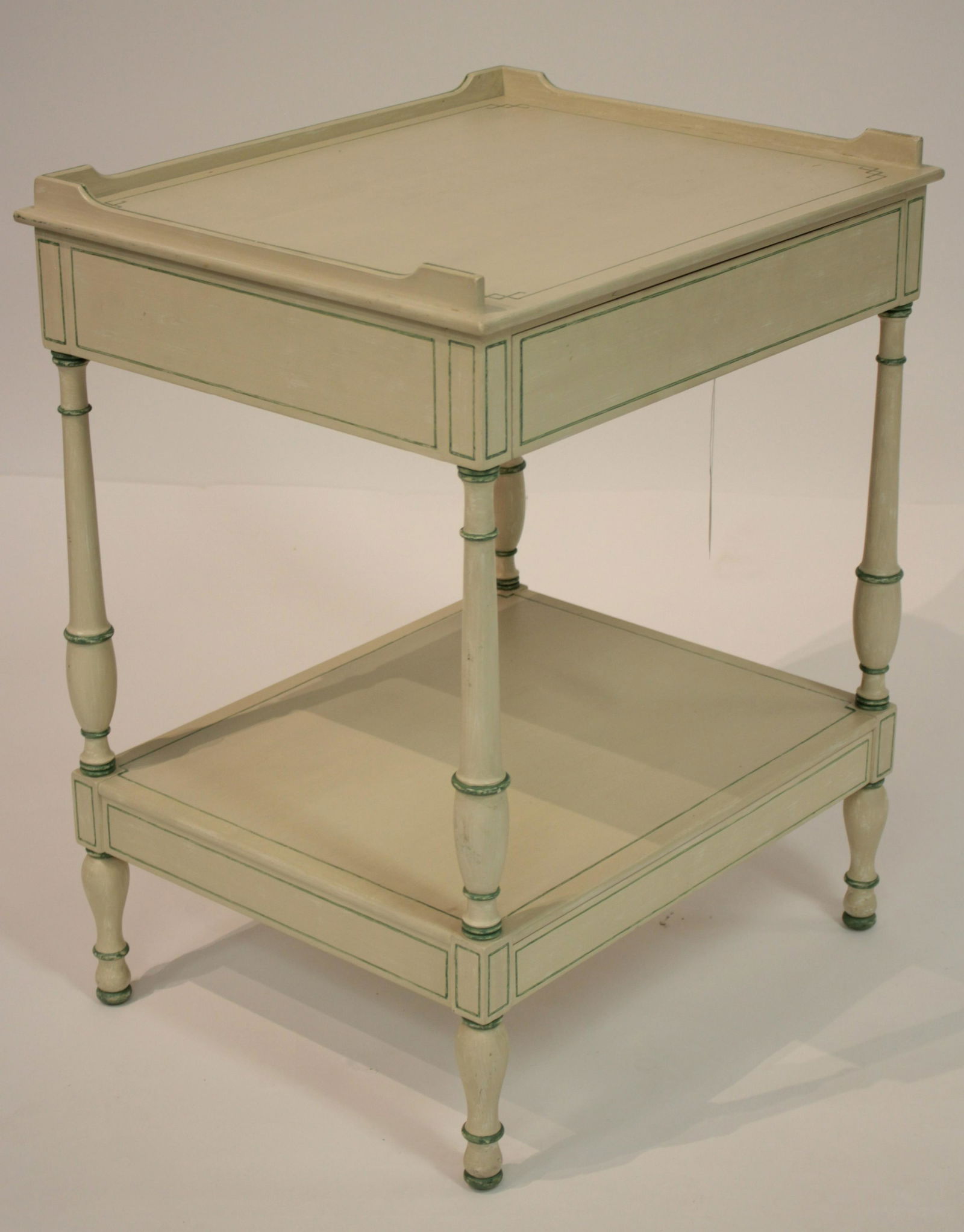 2-Tier 2-Drawer Painted Side Table (1 of 2)